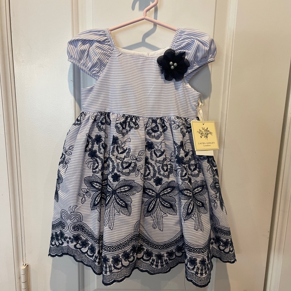 New Laura Ashley Blue toddler dress with flowers